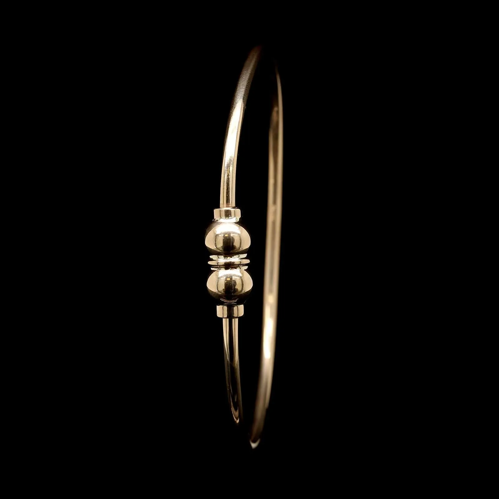 14K Yellow Gold Estate Cape Cod Style Double Ball Bracelet