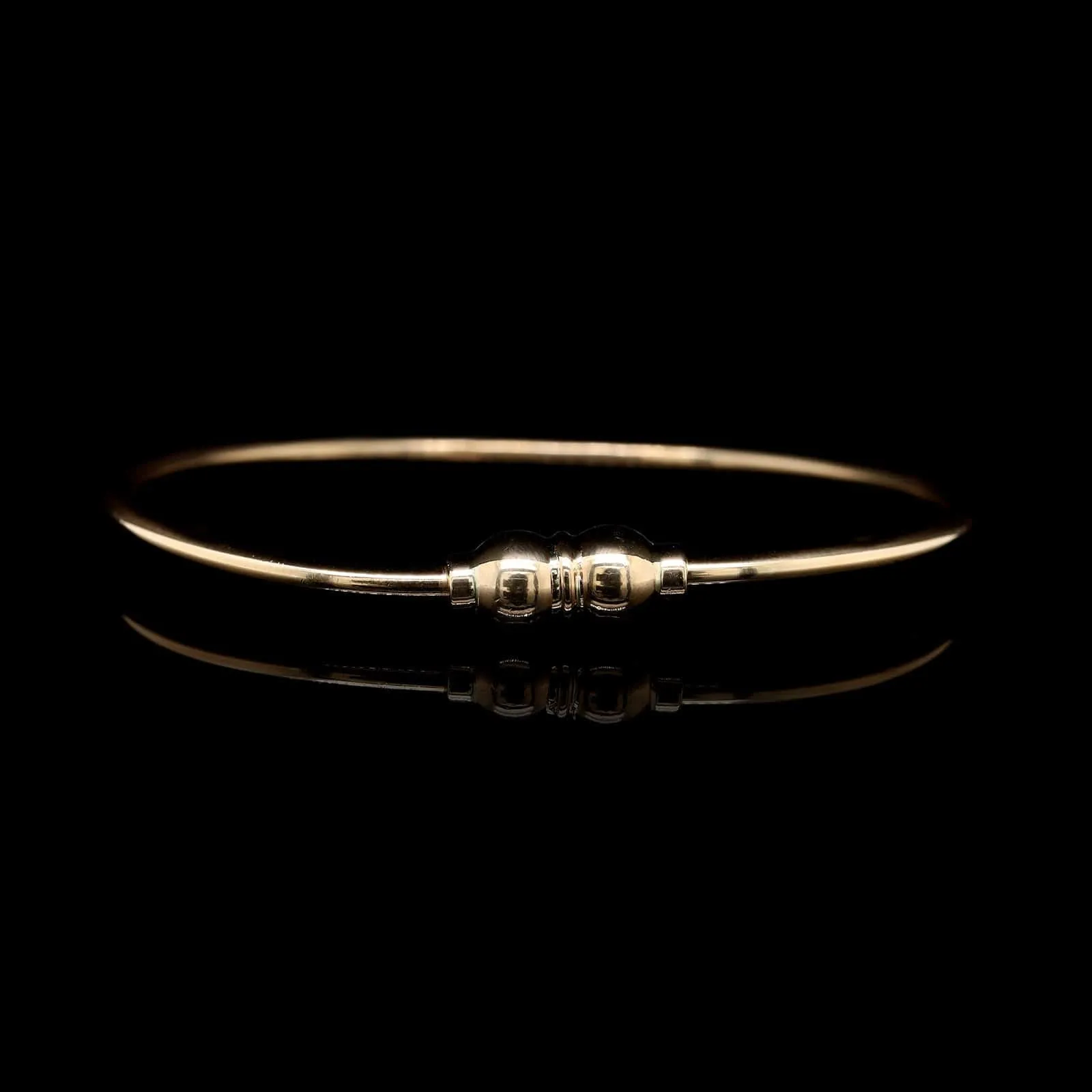 14K Yellow Gold Estate Cape Cod Style Double Ball Bracelet