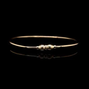 14K Yellow Gold Estate Cape Cod Style Double Ball Bracelet