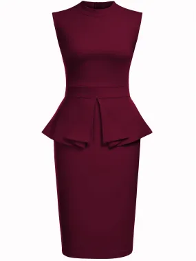 1960s Round Neck Patchwork Wrap Sleeveless Dress