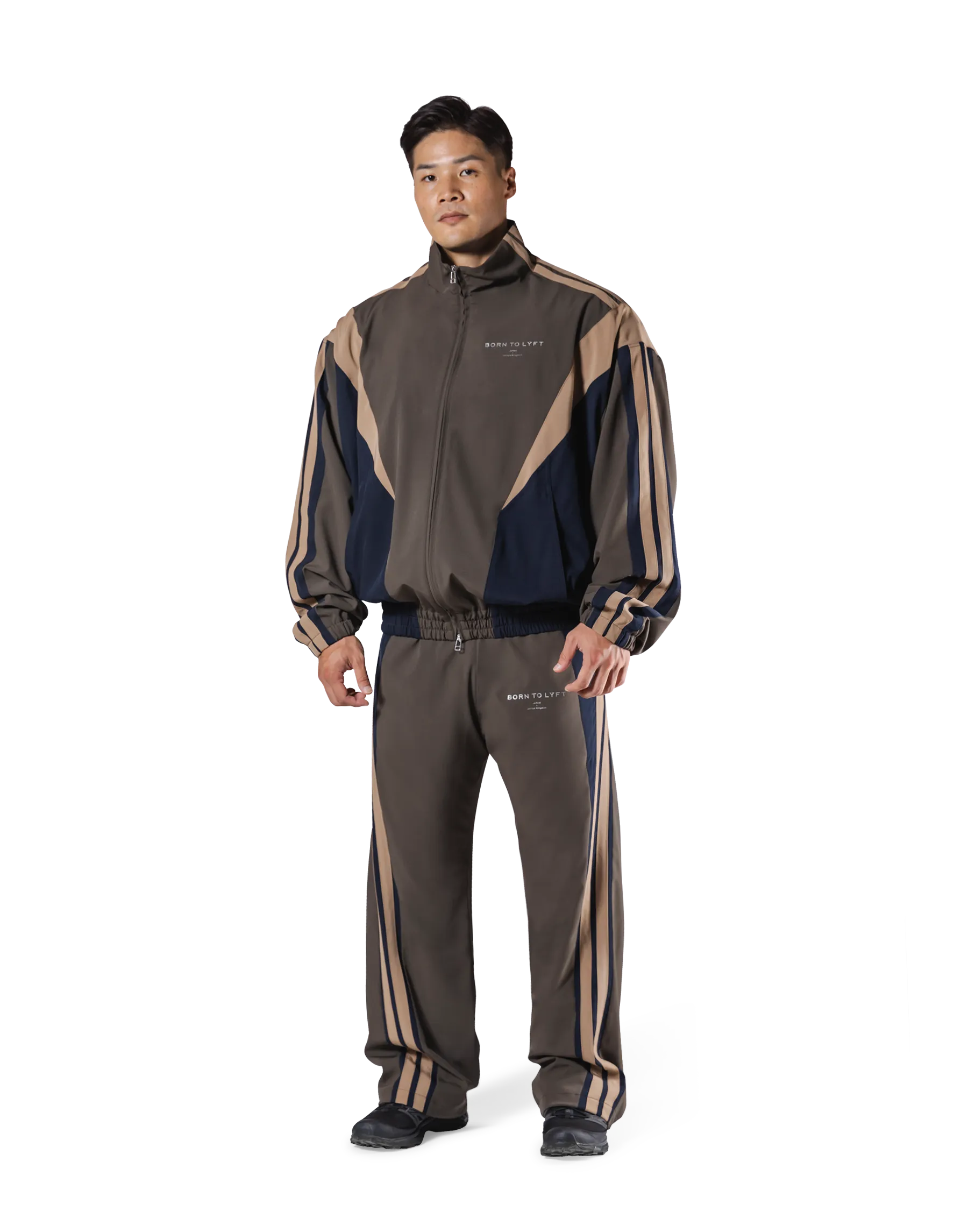 2Line Oversize Track Jacket - Brown