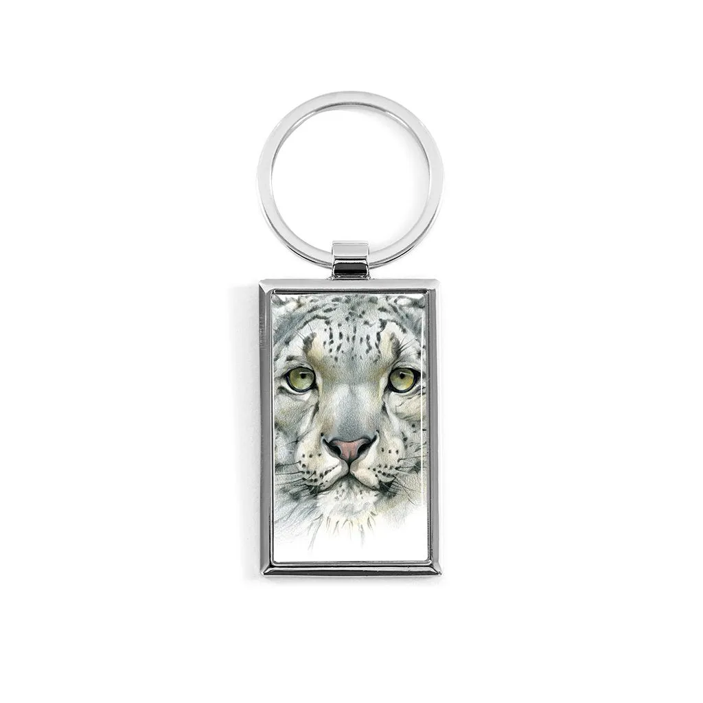 [465-KR] Snow Leopard Portrait Key Ring