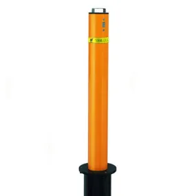 4" Manual Retractable Yellow Carbon Steel Bollard