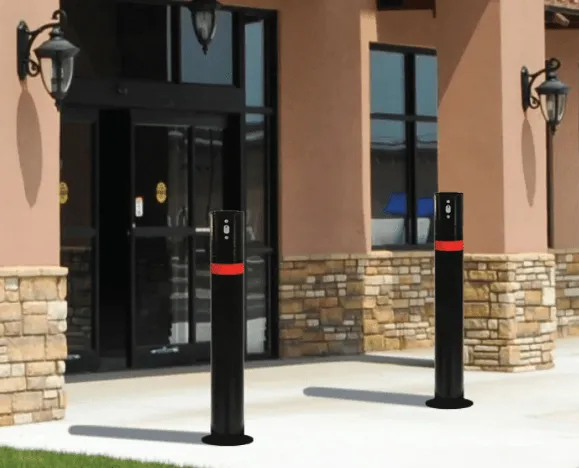 4" Manual Retractable Yellow Carbon Steel Bollard