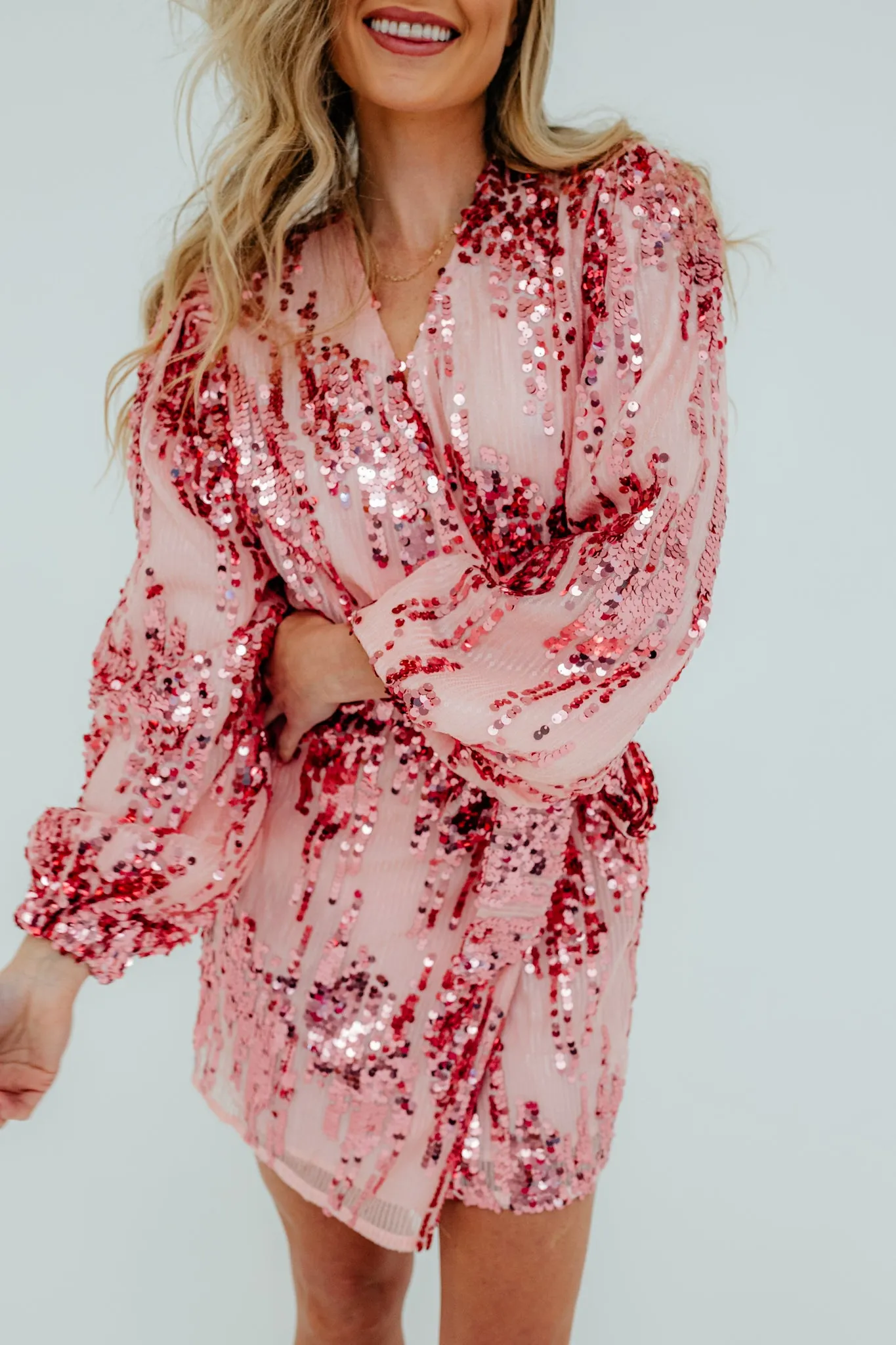 Adeline Sequin Short Wrap Dress
