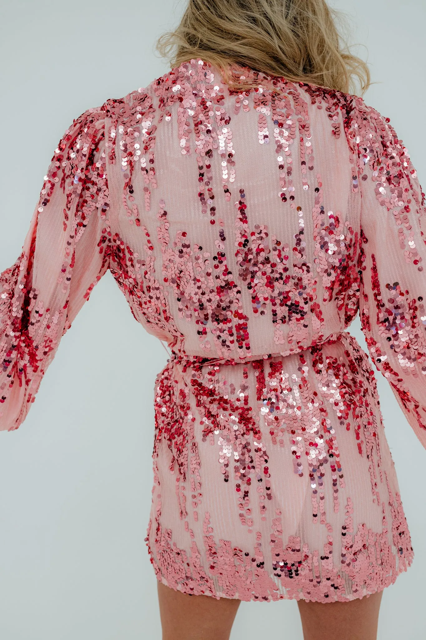 Adeline Sequin Short Wrap Dress