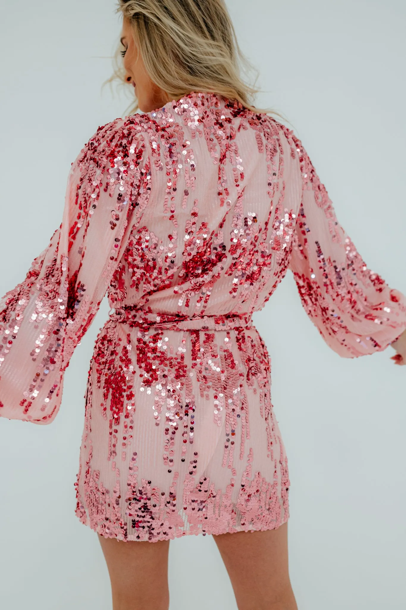 Adeline Sequin Short Wrap Dress
