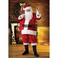 Adults Deluxe Crimson Regency Santa Claus Suit Costume - XL
