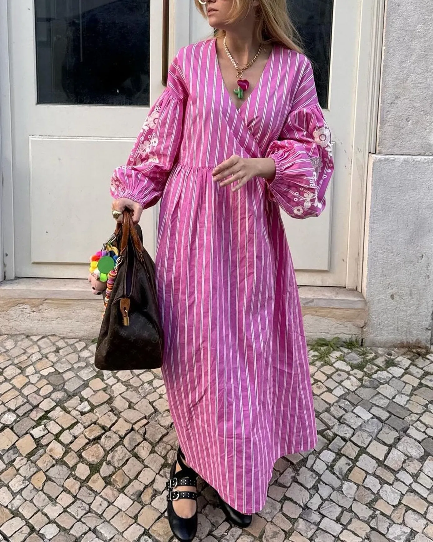 AUGUSTINE WRAP DRESS IN CYCLAMINE