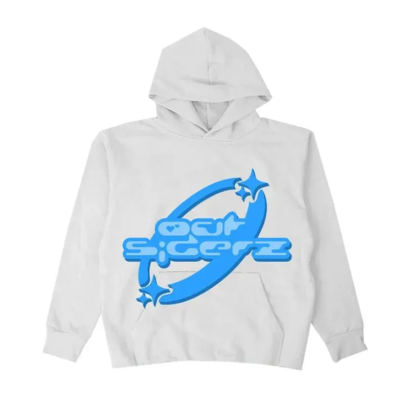 Back To School Joskaa New Star Letter Print Retro Oversized Hoodies Women Street Hip-hop Color Harajuku Casual Zipper Sweatshirt Pullover Y2K Clothes
