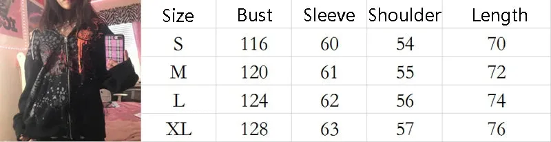 Back To School Joskaa Y2K Aesthetics Mall Goth Zip Up Hoodies Dark Academia Graphic Print Oversized Sweatshirt Gothic Grunge Retro Coat Jackets