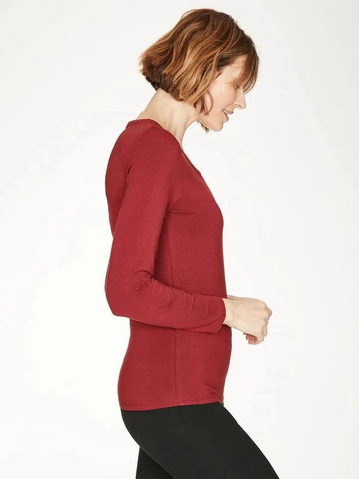 Bamboo Base Layer Top Ruby Red