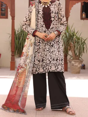 Black & White Lawn 3 Piece Stitched - ALP-3PS-1604