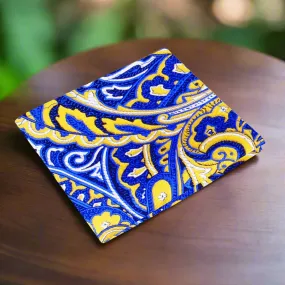 Blue & Yellow Macchia Paisley Pocket Square