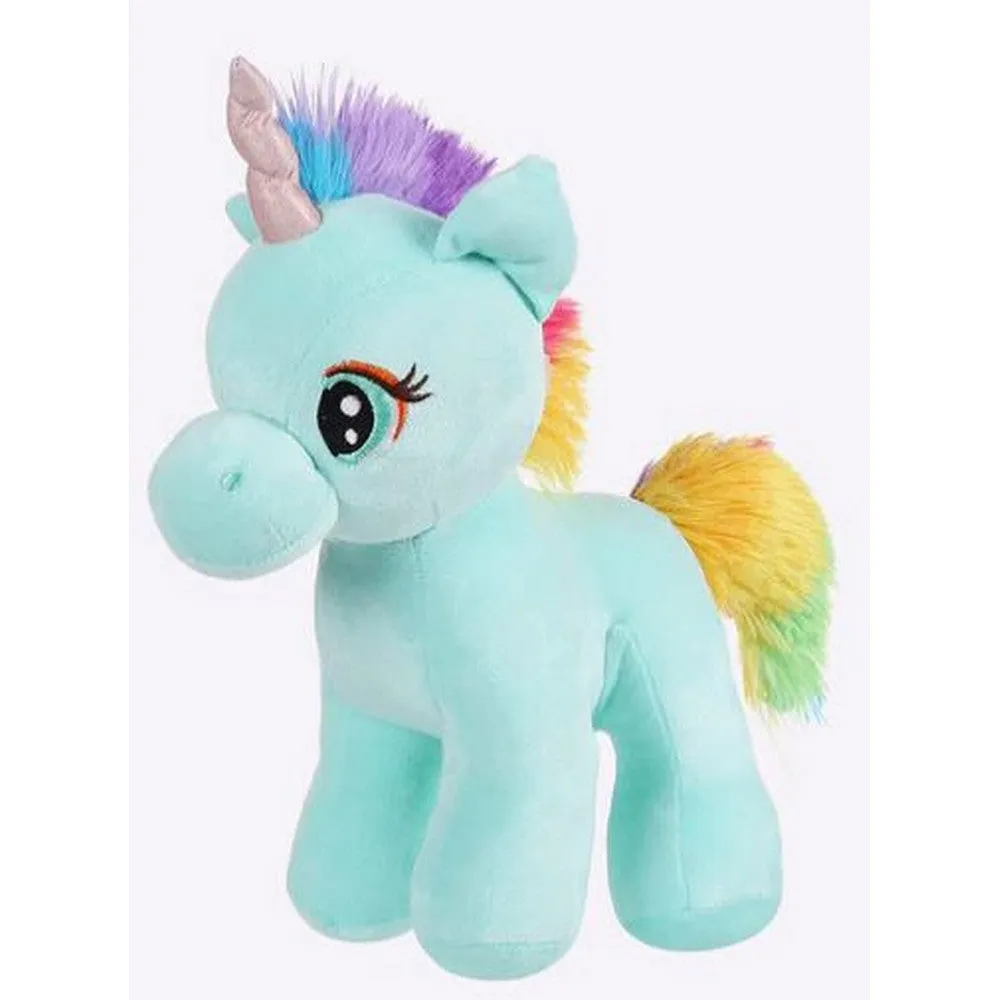 Blue Standing Unicorn With Glitter Horn Soft Toy