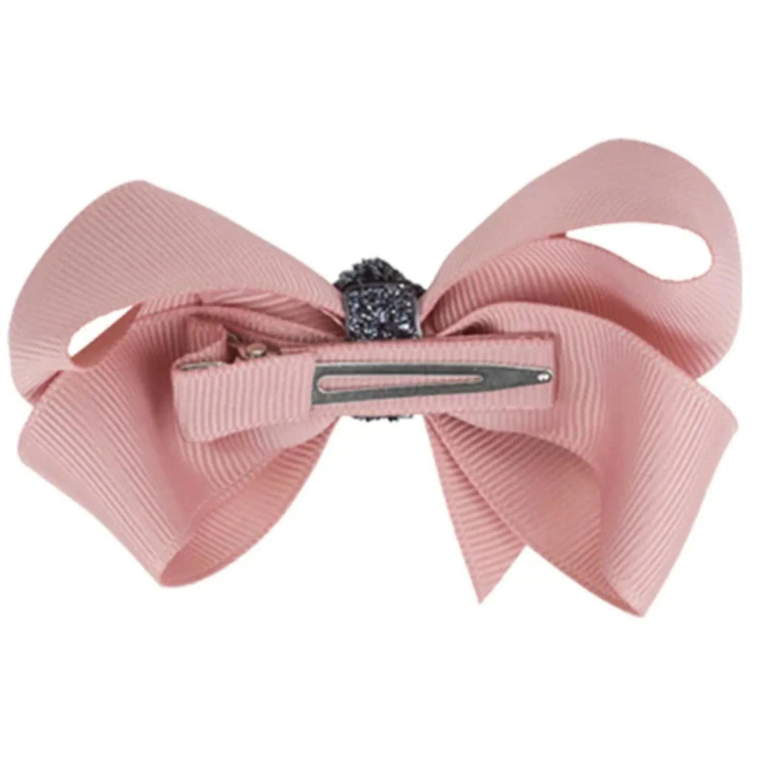 Bow's by Stær Classic Bow - Antique Rose/Grey Glitter - 8 cm