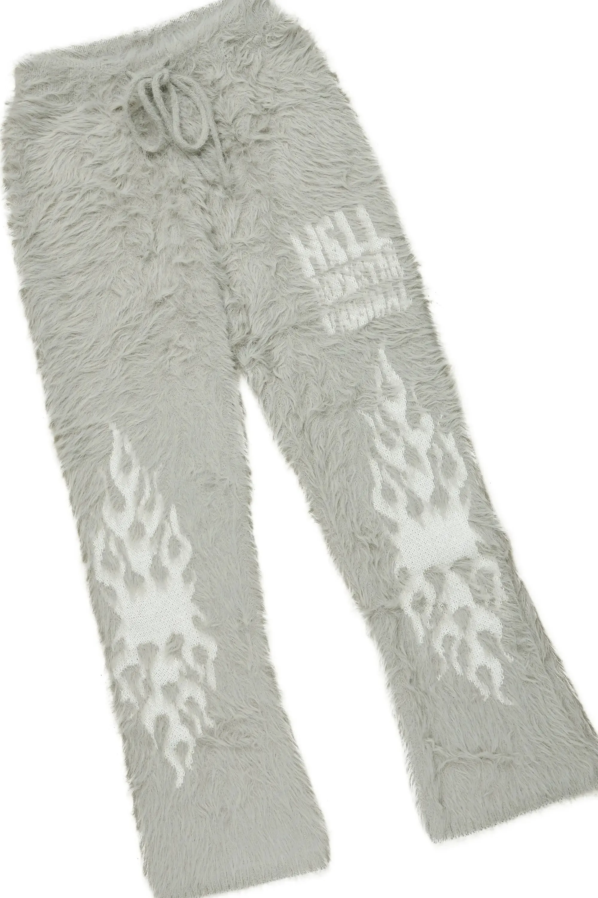 Boys Toshio Grey Stacked Flare Knitted Mohair Track Set