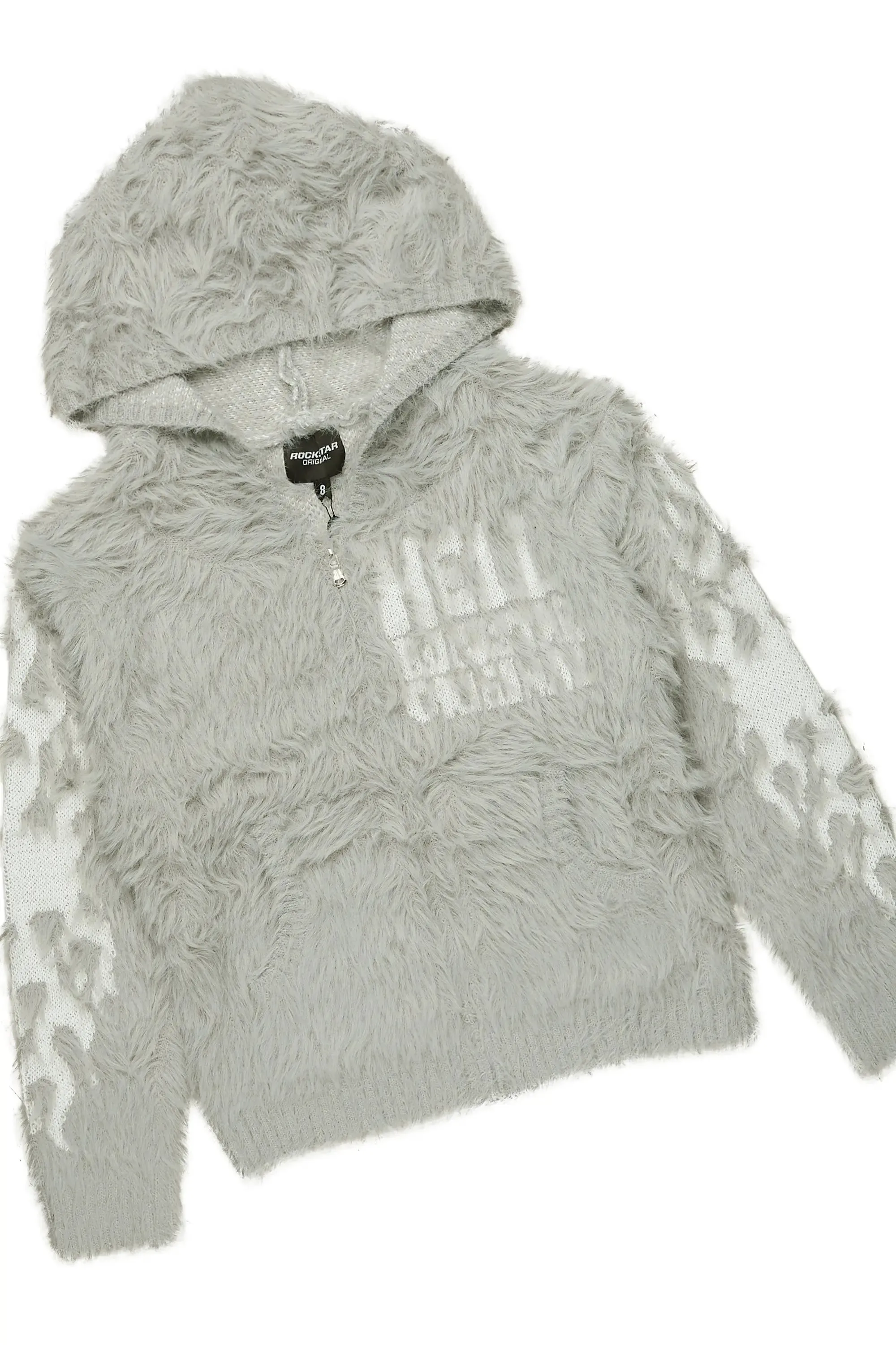 Boys Toshio Grey Stacked Flare Knitted Mohair Track Set