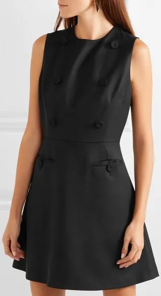 Cape-Effect Twill Mini Dress