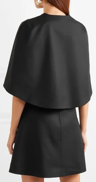 Cape-Effect Twill Mini Dress