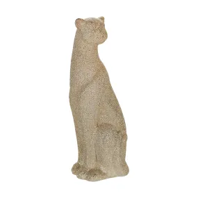 Ceramic 12" Leopard Figurine, Champagne