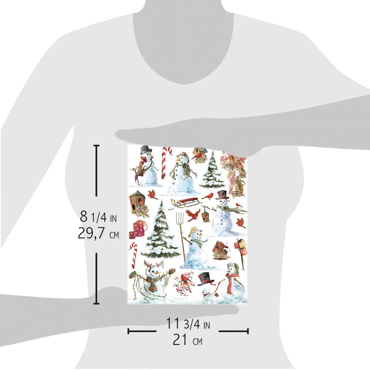 Ciao Bella Rice Paper A4 Snowmen