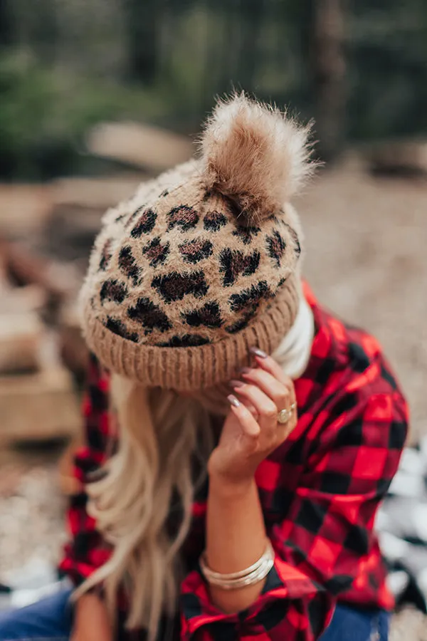 Cold Rush Faux Fur Pom Beanie In Camel