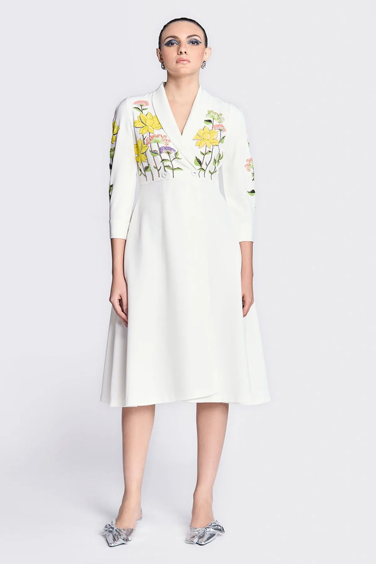Colourful Lotus Wrap Dress