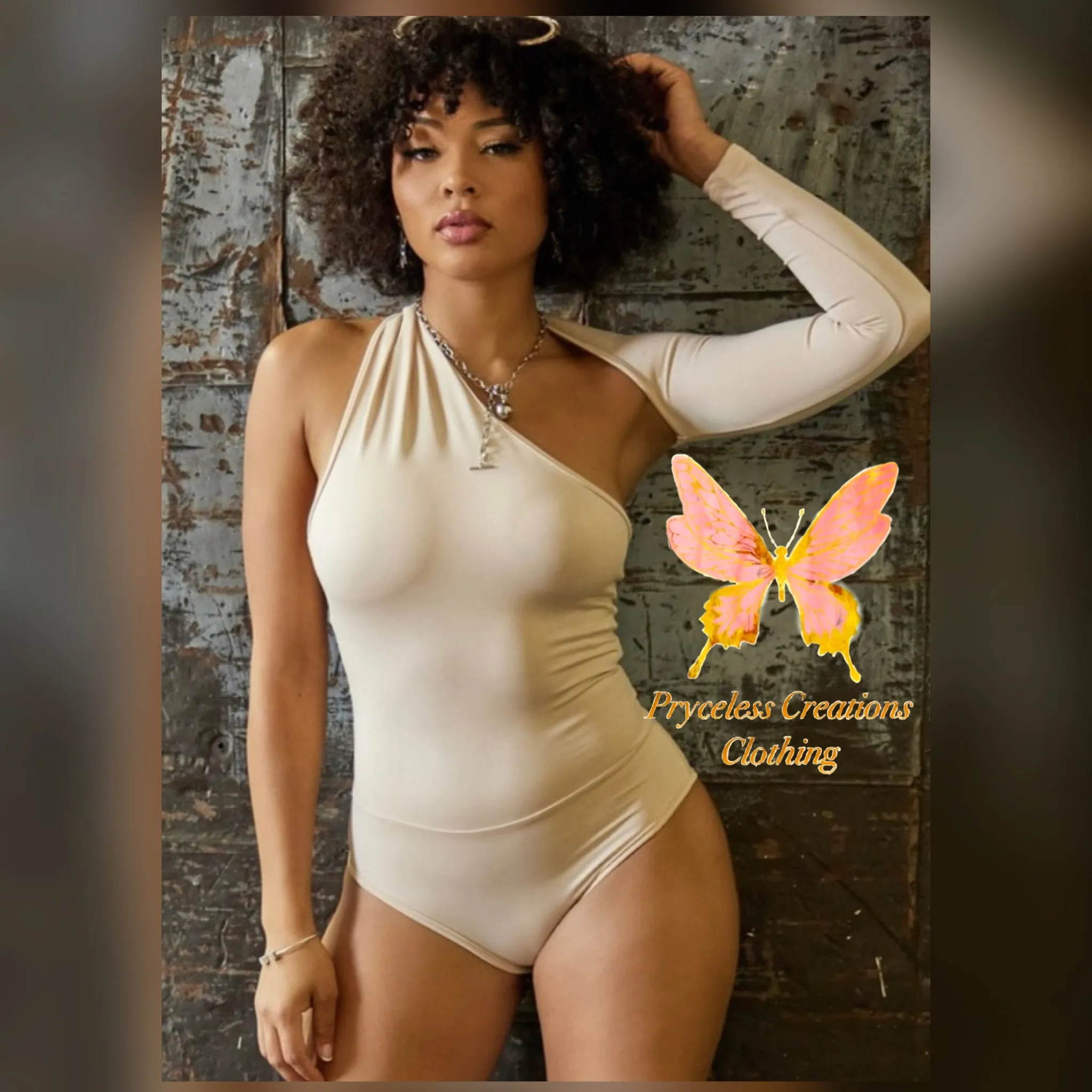 Cross Body Bodysuit - Vanilla