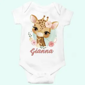 Cute giraffe onesie | personalized baby girl onesie  coming home onesie   newborn  onesie -
