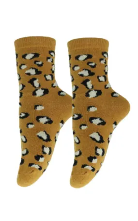 DB3026 Leopard Wool Blend Warm Crew Women Socks  (12prs Pack)