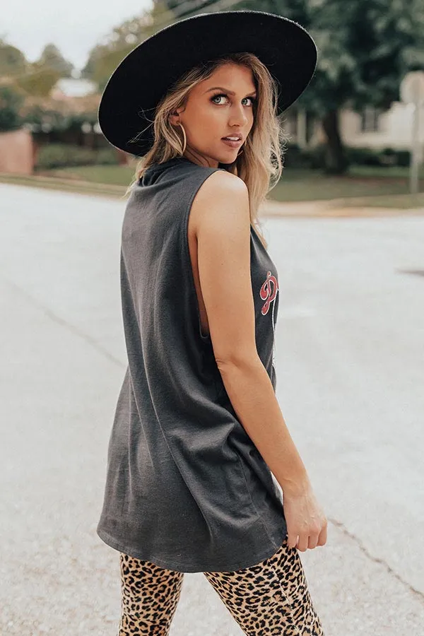 Desert Nights Distressed Boyfriend Tank In Black