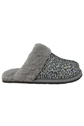 Diggy Grey Leopard Winter Slipper
