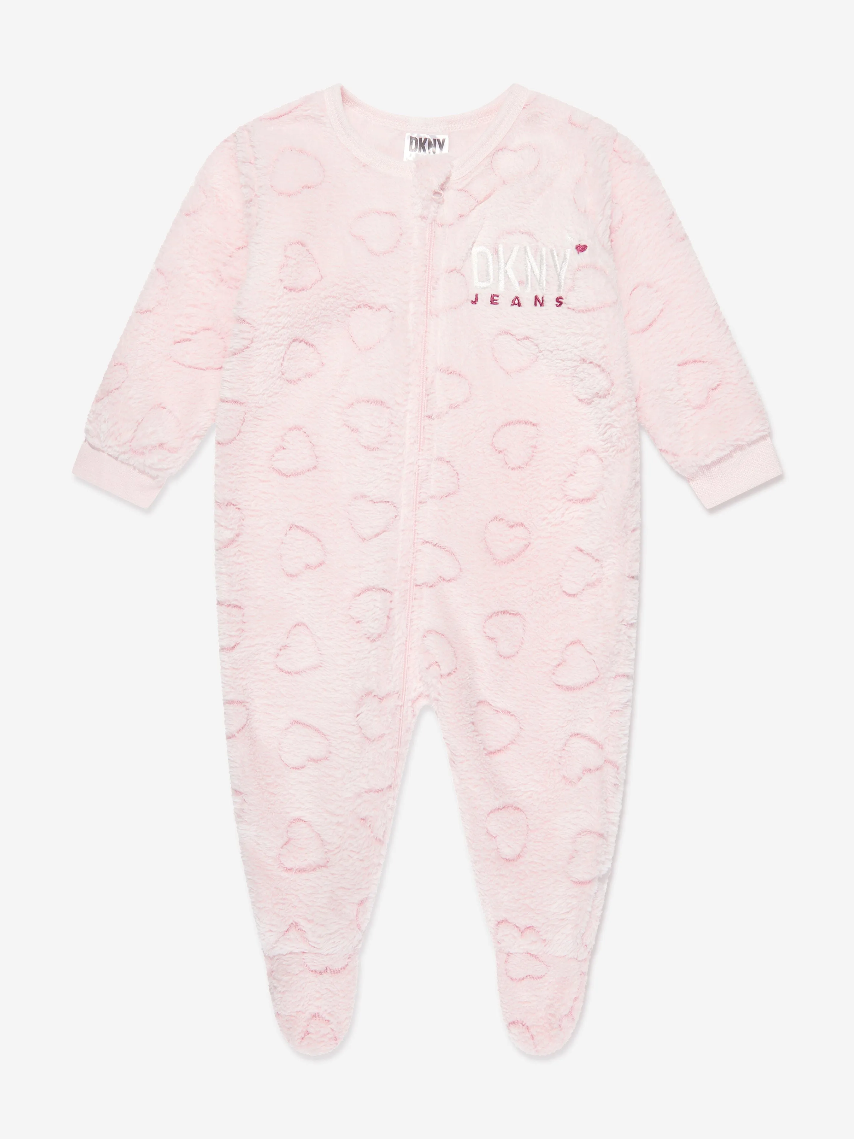 DKNY Baby Girls Fleece Onesie in Pink