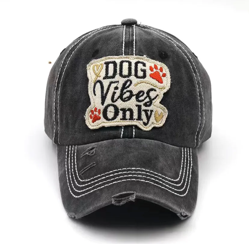 Dog vibes only hat- black