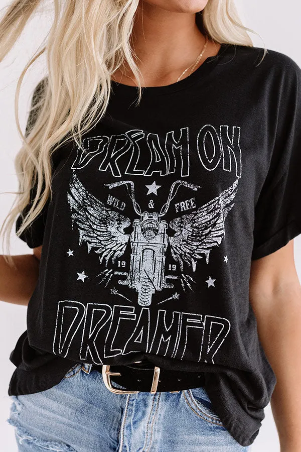 Dream On Dreamer Tee In Black
