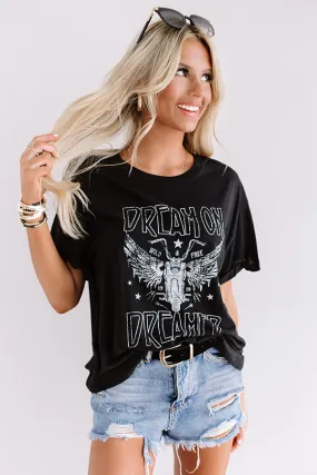 Dream On Dreamer Tee In Black