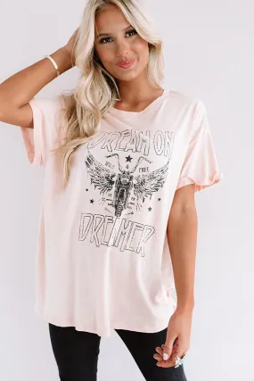 Dream On Dreamer Tee In Peach