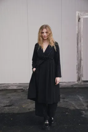 Dust Coat Pleated Dress