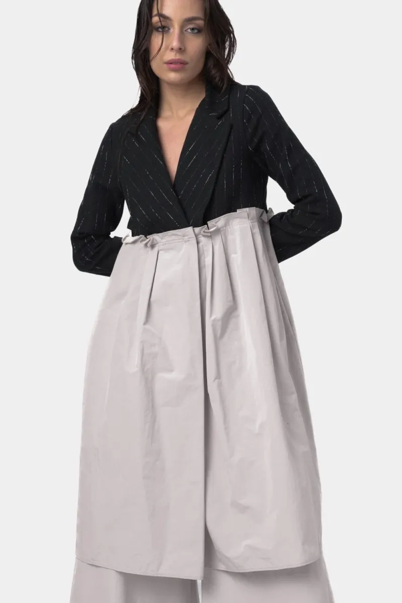 Dust Coat Pleated Dress