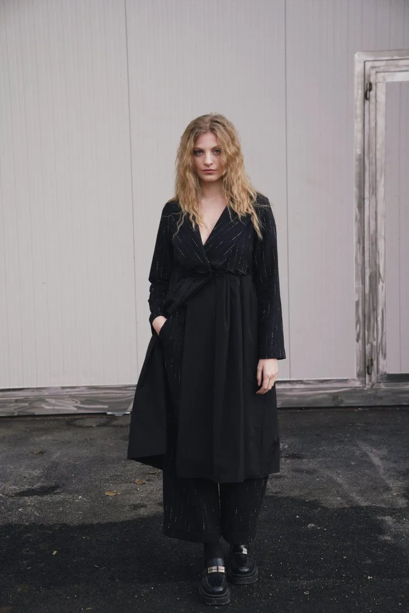 Dust Coat Pleated Dress
