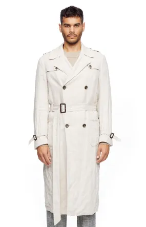 Ecru Linen Trench Coat