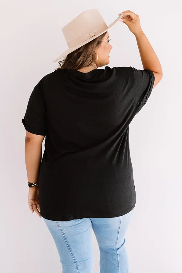 Feelin' Good Boyfriend Tee In Black Curves
