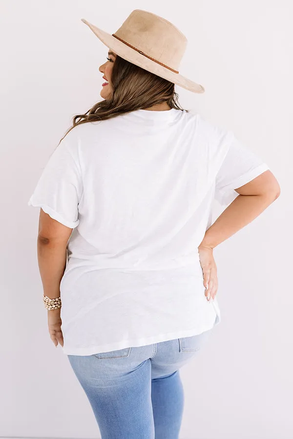 Feelin' Good Boyfriend Tee In White Curves