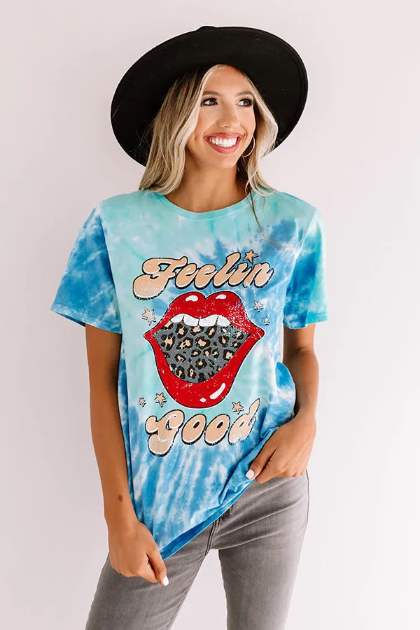 Feelin' Good Tie Dye Tee In Blue