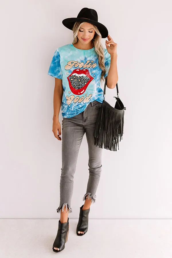 Feelin' Good Tie Dye Tee In Blue