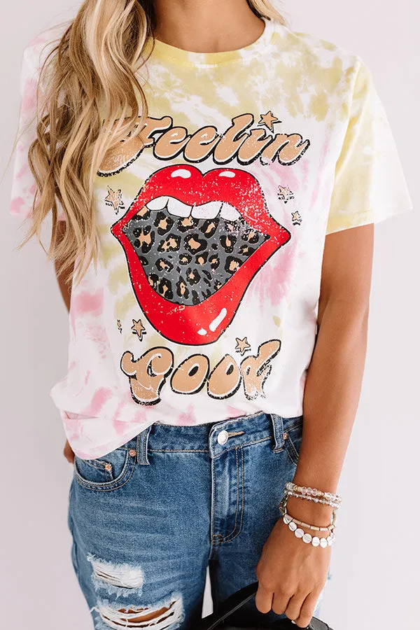 Feelin' Good Tie Dye Tee In Yellow