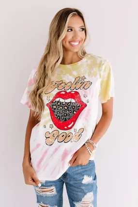 Feelin' Good Tie Dye Tee In Yellow