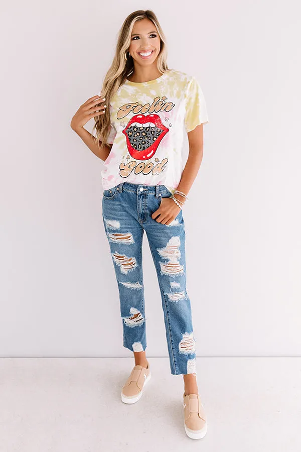 Feelin' Good Tie Dye Tee In Yellow