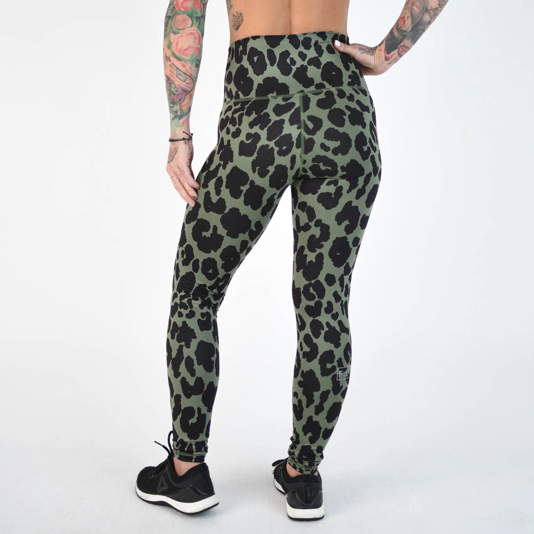 FLEO El Toro 25" Bronze Green Leopard Leggings (Bounce)